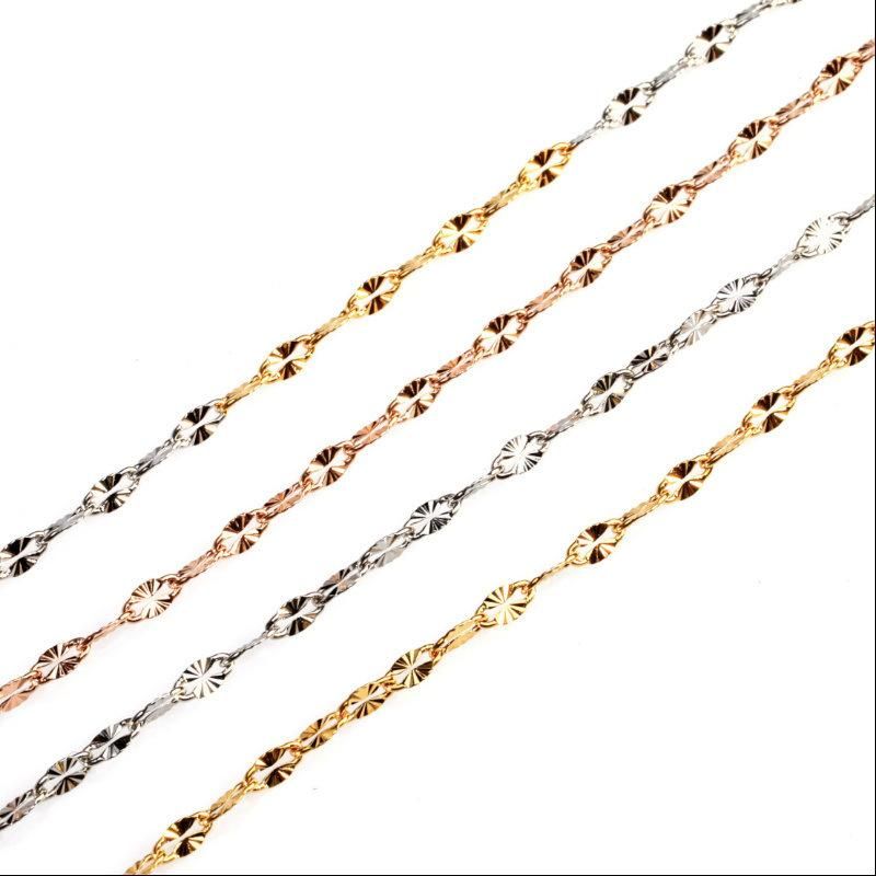 Fashion Stainless Steel Jewelry Chain Shiny Jewellery Accessoriesgold Plated Bracelet Necklace