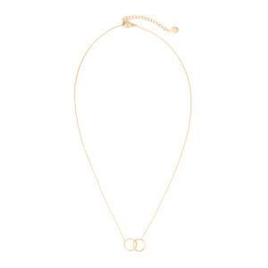 Gold-Plated Stainless Steel Interlocking Two-Ring Necklace