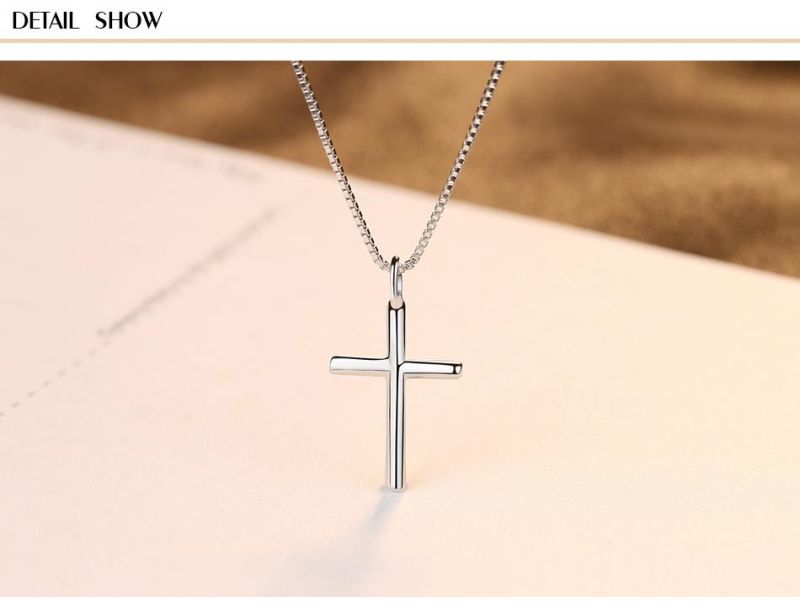 Silver Original Designed Exquisite Cross Shape Christian Necklace