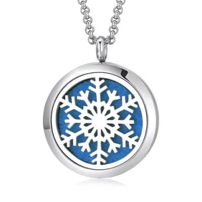 Hot Sale Snowflake Fragrance Perfume Locket Charms Pendant Aromatherapy Diffuser Pendant