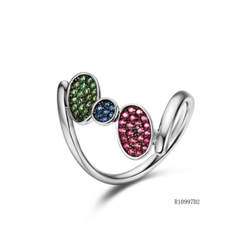 Oval Silver with Fancy CZ Ring for Women