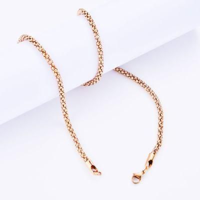 Fine Jewelry Stainless Steel Pop Corn Chain Necklace for Men and Women Jewelry Fashion Accessories
