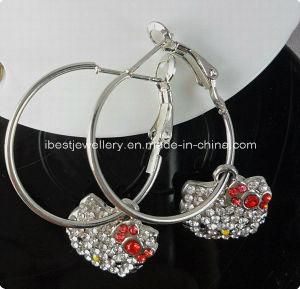 Fashion Jewelry-Rhinestones Hoop Earring