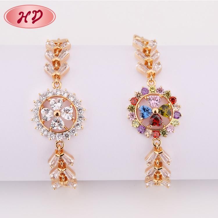 Fashion Jewelry 18K Gold Rhodium Bangle Bracelet for Lady