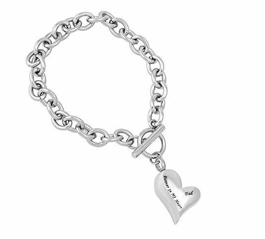 Handmade Chain Bracelet with Heart Urn Pendant