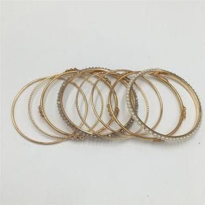 OEM Custom Simple Gold Metal Bracelet with Beads Fashion Fabric Bracelet