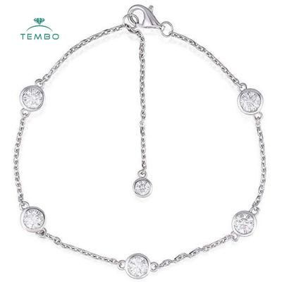 Most Popular Tennis Bracelet Jewellery 18K Solid White Gold Real Diamond Bracelet for Lady