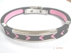 Fashion Silicone Stainless Steel Bracelet (BC5811)