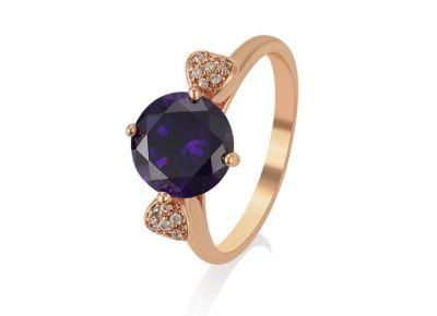 Jewelry Elegant Classic Design Rose Gold Environ-Friendly Copper Ladies Synthetic CZ Ring