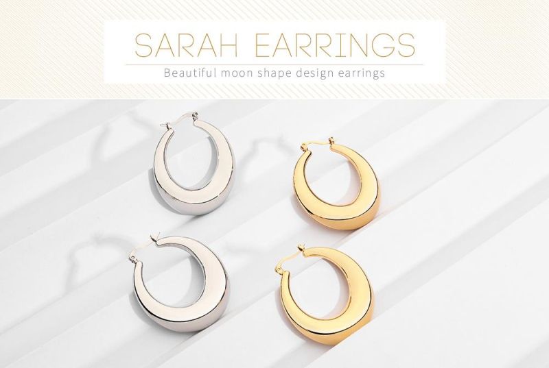 Lead and Nickel Free Jewelry Moon Shape Appearance Design Earrings