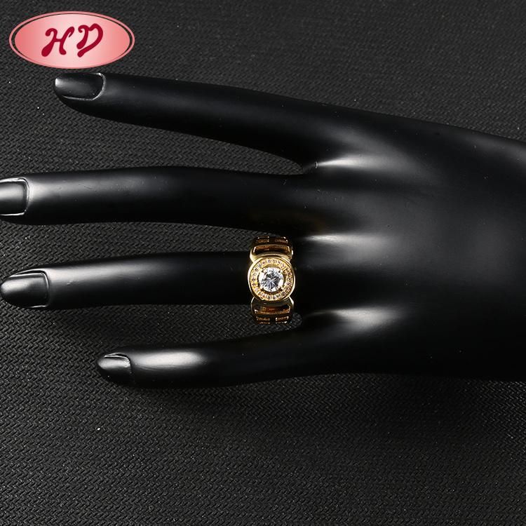 18K 14K Gold Plated Fashion Engagement Jewelry Wedding Stainless Steel Silver Man Finger Rings Design