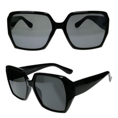 New Design Polygon Plastic Sunglasses with Wide Temple