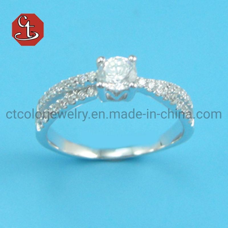 925 Sterling Silver Wedding Engagement Jewelry CZ Rings For Women Silver Ring Wholesale