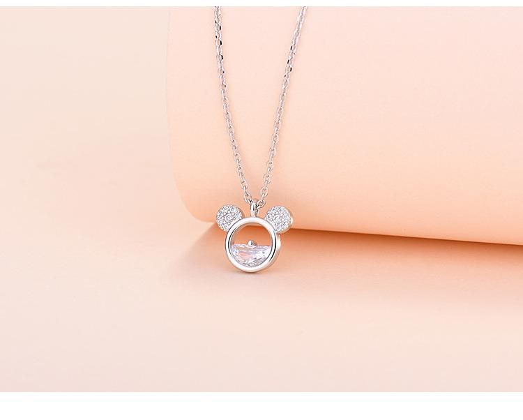 Mickey Mouse Necklace Female Personality Fashion Zircon Pendant Necklace