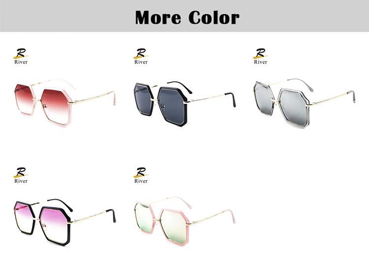 Hexagon Anti-Allergic PC Frame Women Ready Sunglasses