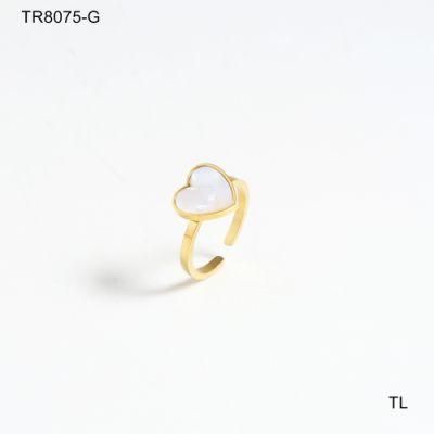 Manufacturer Custom Never Fade Fashion Jewelry High Quality 2022 Jewellery Heart Ring Women 18K Gold Plated Stainless Steel Rings