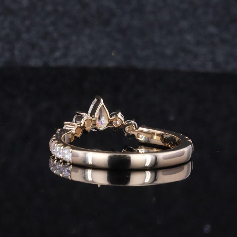 New Coming 14K 18K Gold Plated Basic Design Yellow Ring Synthetic Moissanite Jewelry Rings