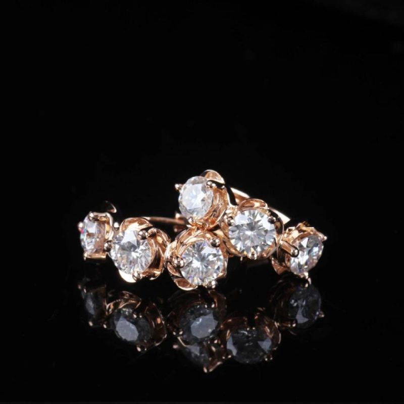 Hot Selling Gold Eaaring Charm Hoop Earring 925 Silver Rose Gold Plated Moissanite Jewelry