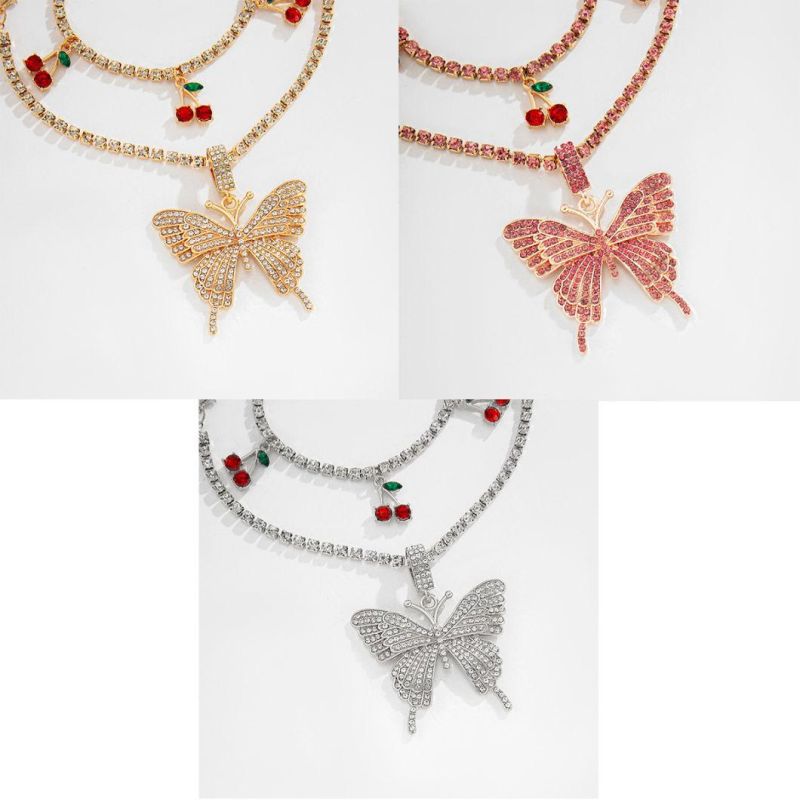 Fashionable Newest Commodity Diamond Claw Bracelet with Butterfly Cherry Bracelet for Women
