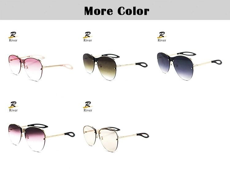 Candy Colors Gradual Metal Frames Women Ready Sunglasses