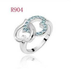 Fashion Lady Casting Stainless Steel Ring with Crystal Stone R904
