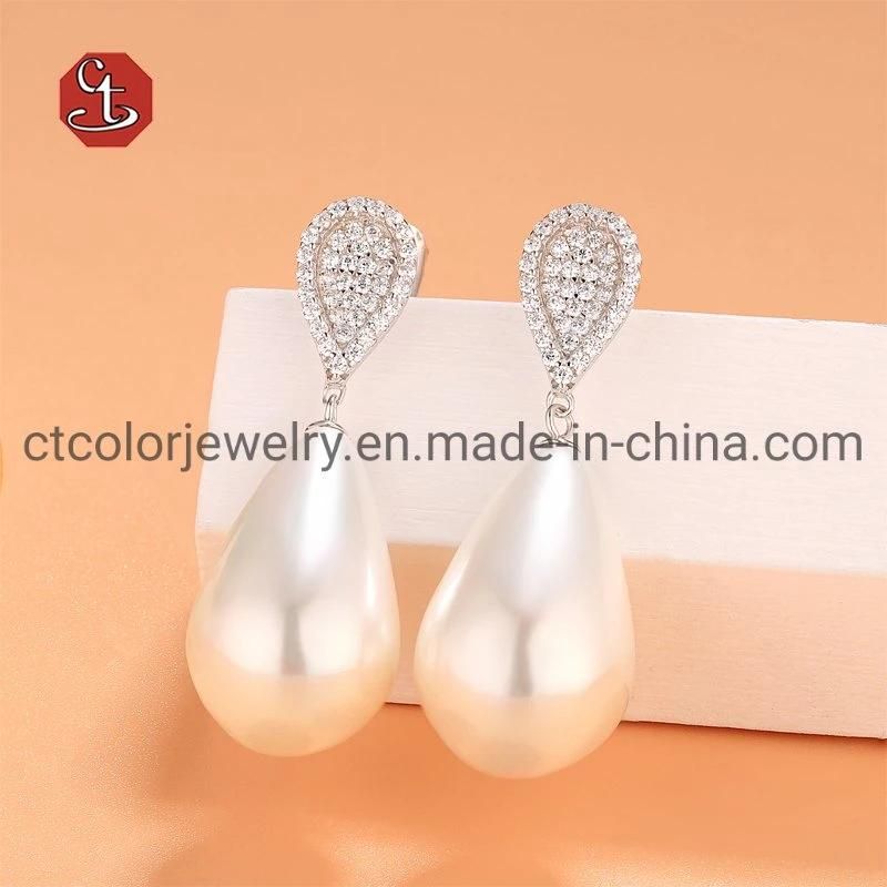 925 Silver Natural Freshwater Pearl Black Plated Ants Shape Emerald Animals Jewelry Earrings
