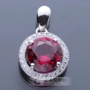 Fashion Halo Sterling 925 Silver Pendant for Elegant Women