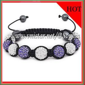 Fashion Clear and Purple Macrame Bracelet (SBB089-13)