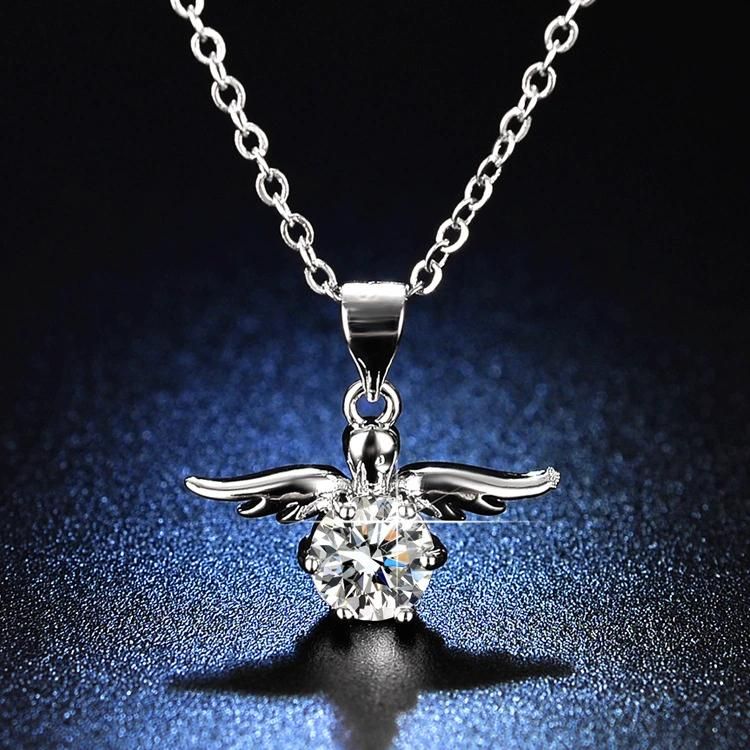 One Carat Mo Mo Stone Clavicle Chain Six Claw Heart Shaped Cow Head Pendant Necklace