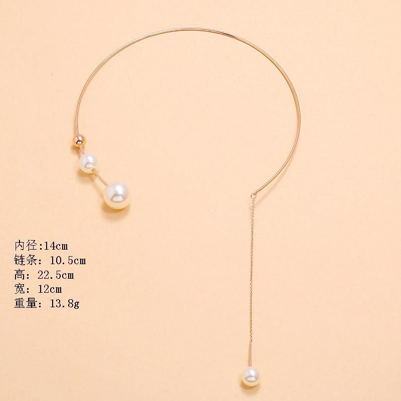 Elegant Big White Imitation Pearl Choker Necklace Clavicle Chain Fashion Necklace for Women Wedding Jewelry Collar 2022 New Dropshipping Wholesale