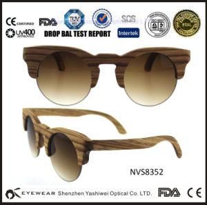 2015 Half Rim Italian Degign Zebra Wooden Buy Sunglasses