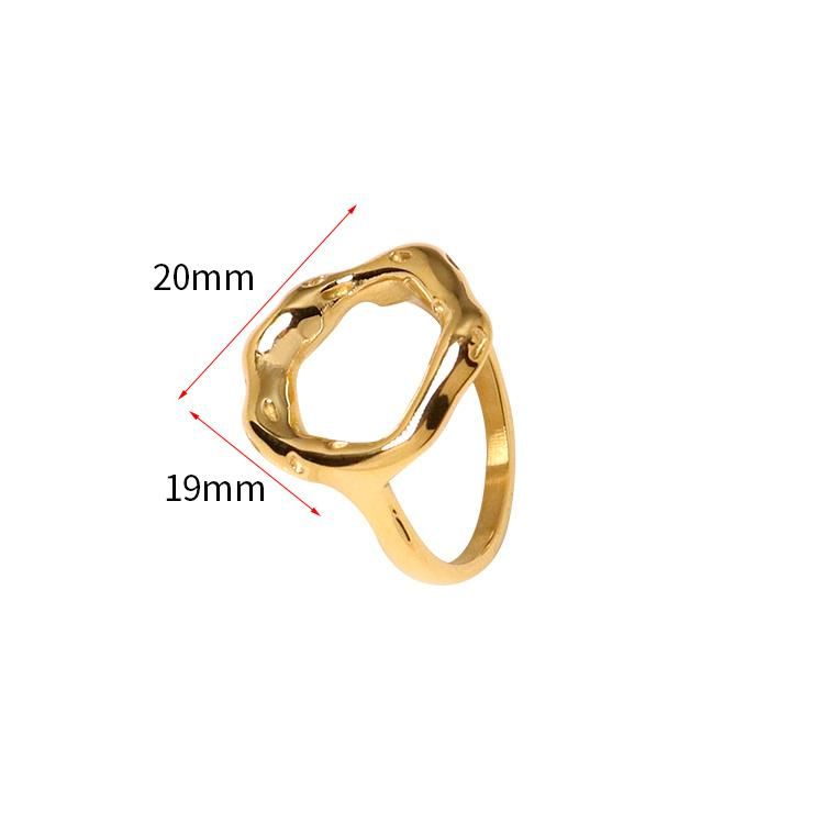 New European and American Fashion Simple Stainless Steel 18K Gold Die Casting Ring Spot Wholesale