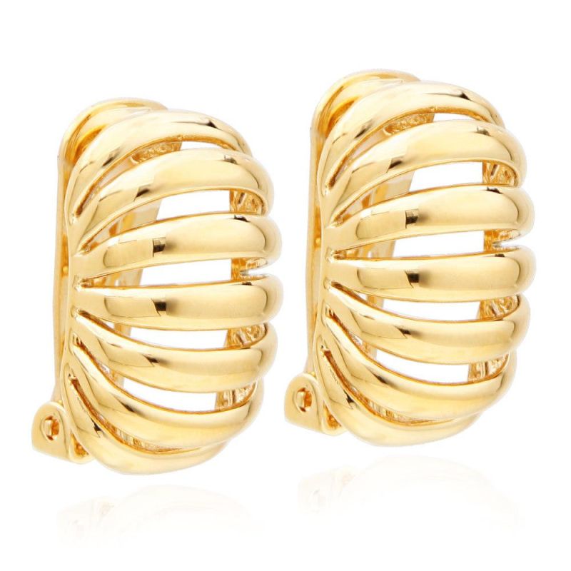 Fashion Luxury Real 18K Gold Big Dangle Hoop Stud Earrings Chain Link Hoop Earrings Jewelry Factory