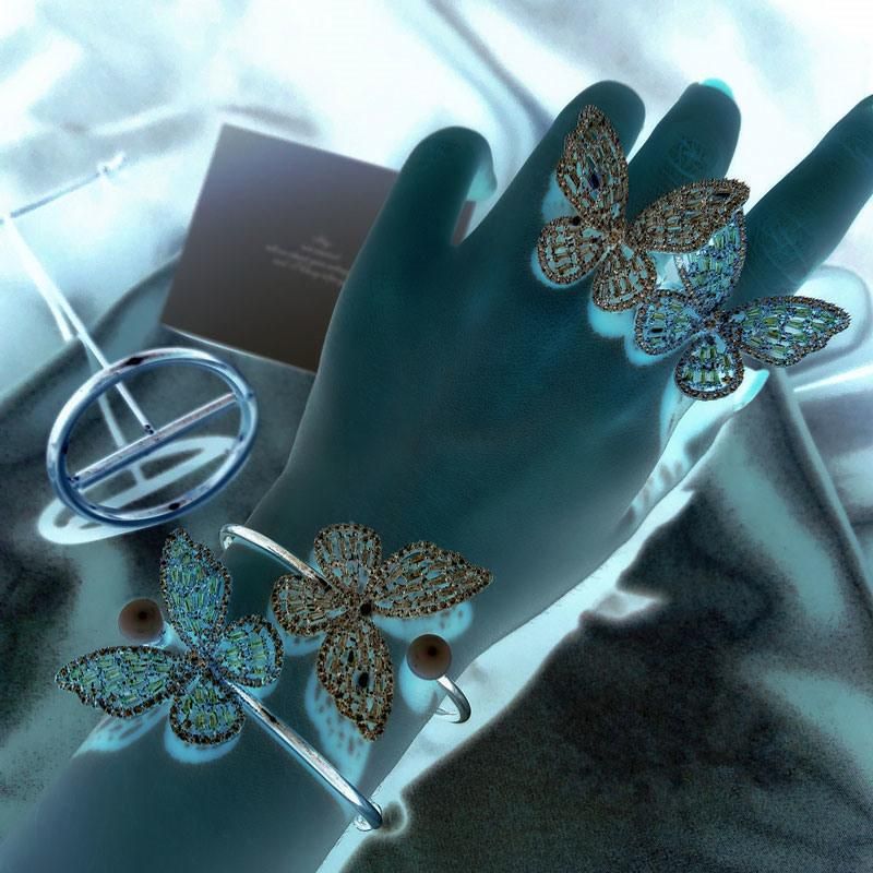 Fashion Butterfly Open Ajustment Zircon Bracelet Jewelry