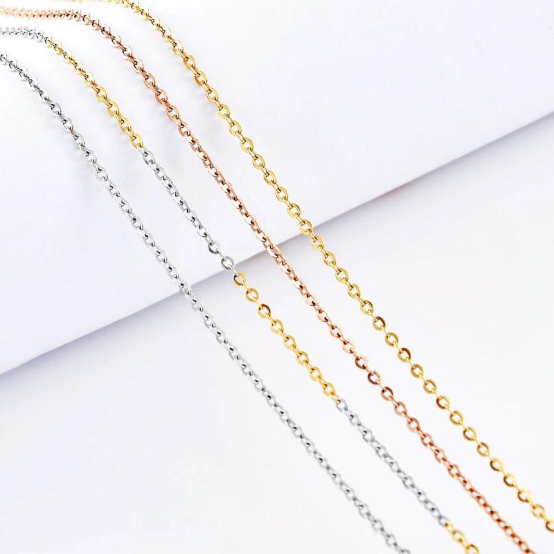 Shining 18K 14K Gold Plated Stailess Steel Chain Necklace O Shaped Jewelry Making Necklace for Clothes and Glasses