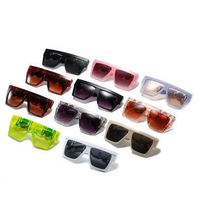 Sunglasses for Retro Net Red Sunglasses, Square Frame, Bright Black, Wear Sunglasses, Female Personality Cross-Border Glasses