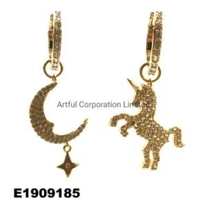 Fashion Jewelry/Hot Sale/Silver Brass Earring in Gold Plated
