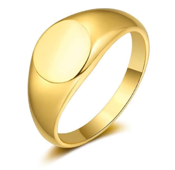 High Polished Signet Ring Flat Top Signet Ring