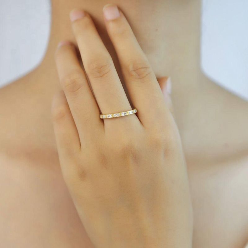 Real 925 Sterling Silver Rings Square Zircon Fashion Rings Women Light Luxury Wedding Engagement Jewelry Gift