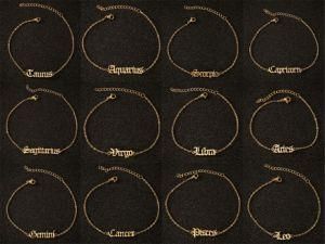 12 Zodiac Signs Anklet Stainless Steel Personality Retro Style Anklet