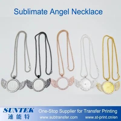Sublimation Blank Angel Wings Necklace