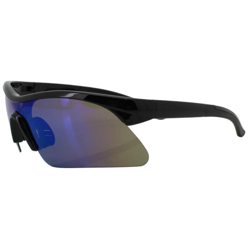 2020 One Piece Shiny Black Sports Sunglasses