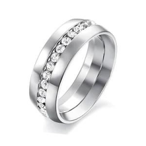 New 316L Stainless Steel CZ Band Men Ring