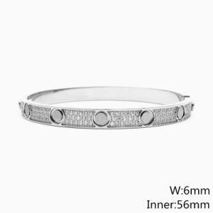 Fashion Jewelry Stainless Steel Bangle Bracelet with Crystal 56X6mm