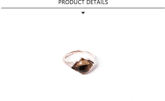 New Style Fashion Jewelry Gold Ring with Brown Rhinestone