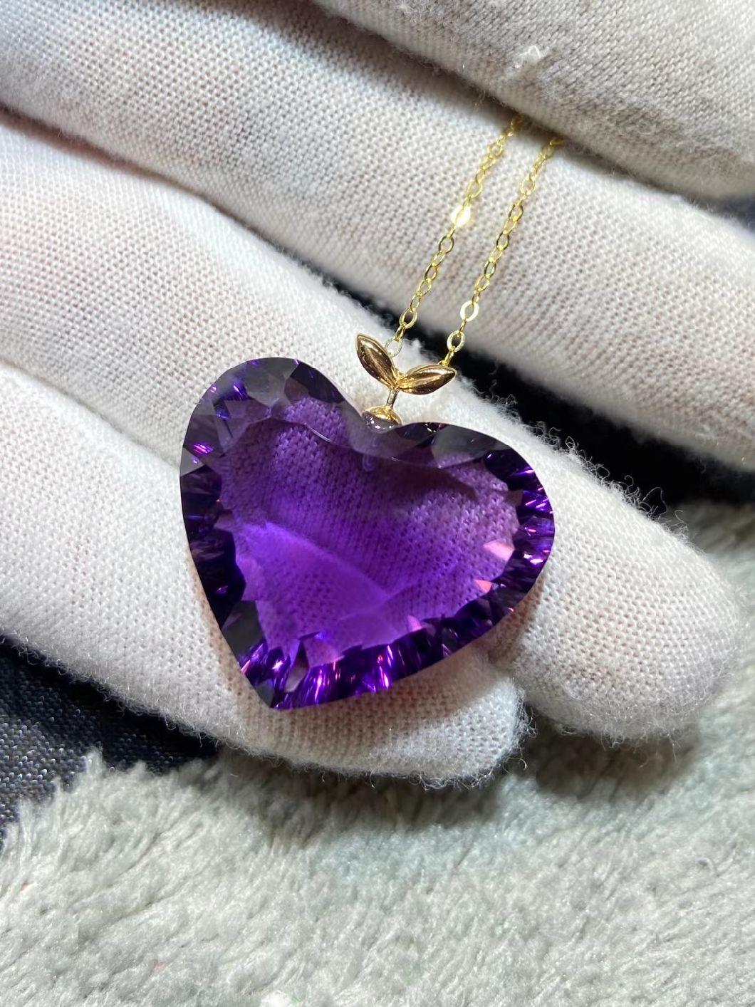 Amethyst Heart Pendant China Donghai Crystal