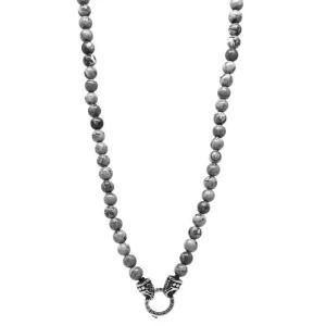 Minimalism Jewelry Stainless Steel Pendant Matte Onyx Jasper Tiger Eye Stone Bead Men Necklace
