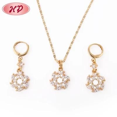 Customized New Popular Zircon Gold Plated Jewelry Sets