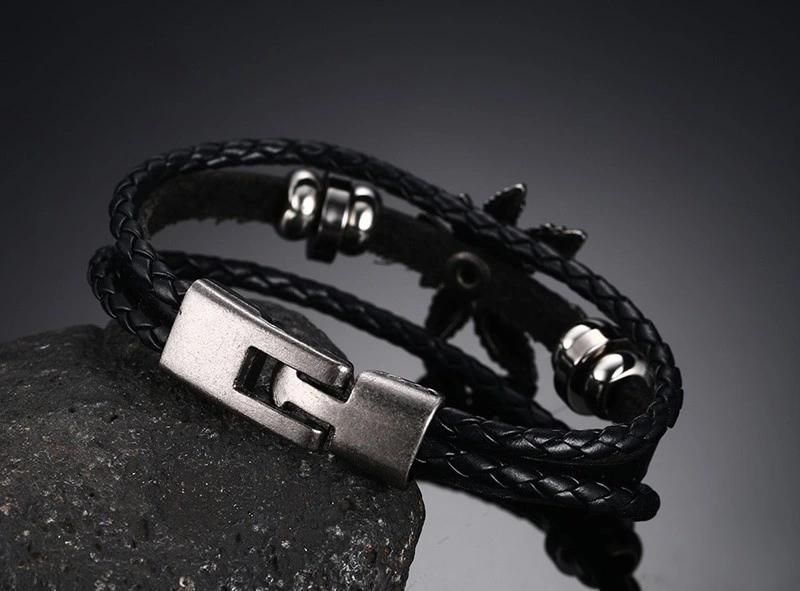 Men Leather Leaf Women Fashion Promotion Gift Bracelet Fashion Jewelry