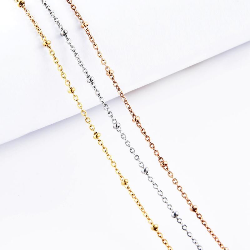 Custom Fashion Accessories Stainless Steel Cut Rolo Round Link Bead Necklace Bracelet Anklet Jewelry for Design